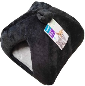 Pluszowe legowisko dla psa/kota HUISE 40x35 cm, czarno-szare