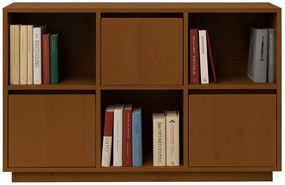 Drewniany niski regał na książki miodowy brąz R2-W42