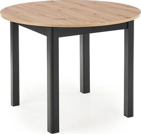 Stół RINGO 102(142)x102 dąb/czarny rozkładany