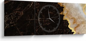 Obraz - Marmur (z zegarem) (90x30 cm)