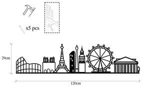 Metalowa dekoracja ścienna 120x29 cm Cities – Wallity