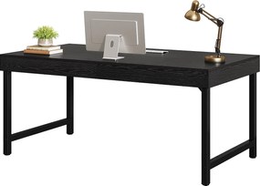 Biurko biurowe 140 cm, rustykalne, proste biurko pod laptopa z solidnymi metalowymi nogami