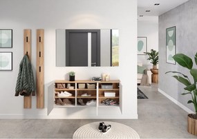 Kremowa szafka wisząca w dekorze dębu 138x52x25 cm Libbiano – Germania