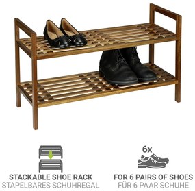 Regał na buty z litego drewna akacjowego w naturalnym kolorze 69x40,5x27 cm Fondi – Wenko