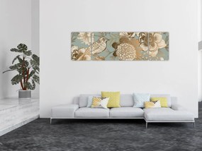 Obraz - Ogród z ptakiem (170x50 cm)