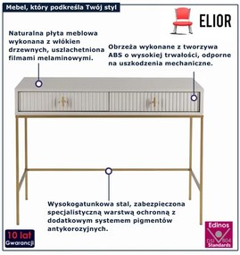 Ryflowana toaletka z szufladami kaszmir + złoty  Z1-S63