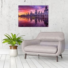 Obraz na szkle - Budda podczas zachodu słońca (70x50 cm)