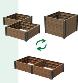 Podwyższona grządka BASE PLANT, 61x61x46cm, naturalny brązowy Prosperplast