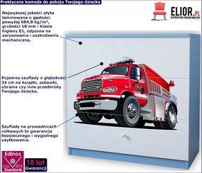 Komoda dla chłopca z szufladami Rostok 10X mix - biało-niebieska