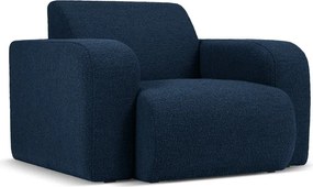 Ciemnoniebieski fotel z materiału bouclé Molino – Micadoni Home