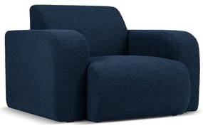Ciemnoniebieski fotel z materiału bouclé Molino – Micadoni Home