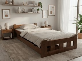 Łóżko Naomi podwyższone 90 x 200 cm, dąb Stelaż: Ze stelażem listwowym rolowanym elastycznym, Materac: Materac Sommera