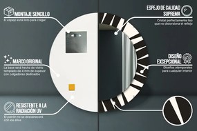 Abstrakcja geometria Lustro dekoracyjne okrągłe