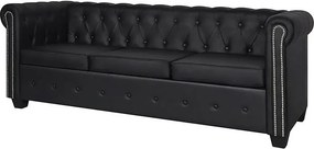 3-osobowa czarna sofa w stylu W1-N77