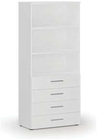 Szafa biurowa z szufladami PRIMO WHITE, 800 x 420 x 1781 mm, biały