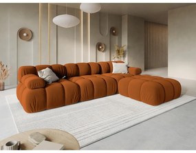 Pomarańczowa aksamitna sofa 282 cm Bellis – Micadoni Home