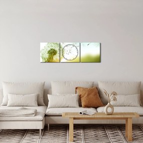 Obraz - Dmuchawiec na wietrze (z zegarem) (90x30 cm)
