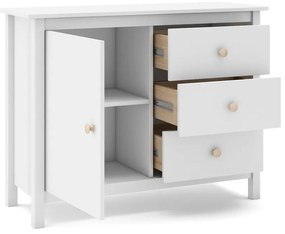 Biała niska komoda dziecięca z drewna sosnowego 90x80 cm Max – Marckeric