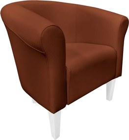 Fotel Milo tkanina Eko-skóra elegancki fotel do salonu i gabinetu : Kolor nogi - Biała, Kolor tkaniny - EKO-SKÓRA - 3D, Wysokość nogi - 20 cm