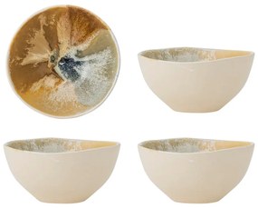 Kremowe kamionkowe miski zestaw 4 szt. 525 ml Lacey – Bloomingville