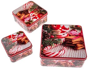 Metalowe pojemniki na pierniki 3 szt. Christmas – Dakls