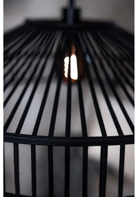 Czarna lampa wisząca z bambusowym kloszem ø 70 cm Tapa – Markslöjd
