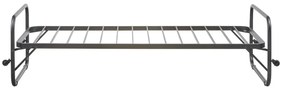 Czarne metalowe łóżko jednoosobowe ze stelażem 90x200 cm Lucy – WOOOD