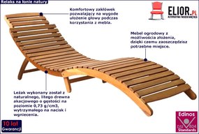 Składany drewniany leżak ogrodowy - Artoni 2X