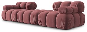 Różowy aksamitny narożnik Bellis – Micadoni Home
