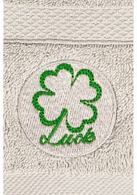 Beżowe bawełniane ręczniki zestaw 2 szt. frotte Luck – Foutastic