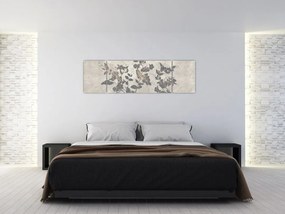 Obraz - Teksturowane liście (170x50 cm)