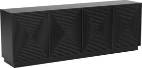 Komoda 4-drzwiowa z MDF - Czarny - MEZULIA