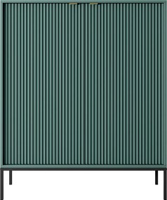 Komoda: 2 drzwi, labrador, czarna, 104 x 125 x 39 cm, złote uchwyty