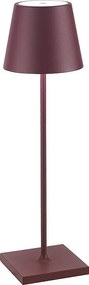 Poldina Pro Zafferano Bordeaux lampa stołowa LED, akumulatorowa, ściemnialna, IP65, czas pracy 12h