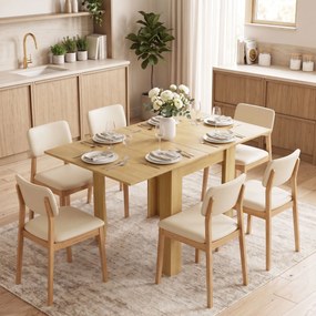 HOMCOM Stół rozkładany 70/140 x 80 cm Nowoczesny stół jadalniany dla 4–6 osób Oszczędzający miejsce do kuchni i jadalni | Aosom PL