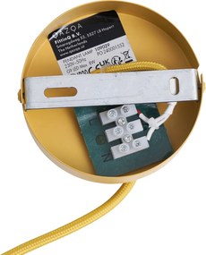 Retrowawa lampa wisząca musztardowożółta z matowym szkłem - Fedde