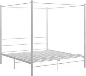 Białe metalowe łóżko małżeńskie 180x200 cm N6-T02