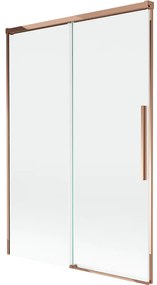 Mexen Rox parawan nawannowy 2-skrzydłowy rozsuwany 120 x 150 cm, transparent, różowe złoto - 8C9-120-001-60-00