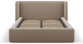 Jasnobrązowe tapicerowane łóżko dwuosobowe ze schowkiem ze stelażem 160x200 cm Jason – Windsor &amp; Co Sofas