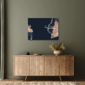 Obraz na szkle - Ciemnoniebieska abstrakcja (70x50 cm)