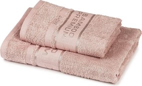 4Home Komplet Bamboo Premium ręczników różowy, 70 x 140 cm, 50 x 100 cm