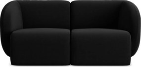 Modułowa sofa 2-osobowa - z tkaniny welwetowej - czarny - LANI