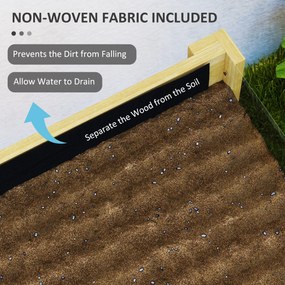 Outsunny Wysoki Grząd, Drewniana Skrzynka na Rośliny z Akrylowymi Płytami, na 118 L Ziemi, z Otworami Drenażowymi, 110 x 50 x 80 cm