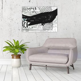Obraz - Street art - ptak (70x50 cm)