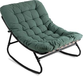 Fotel Bujany Ogrodowy AURORA na Płozach Zielony Nowoczesny