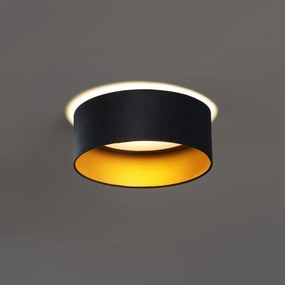 Nowoczesna lampa sufitowa czarny aksamit 40 cm z LED z 3-stopniowym ściemnianiem - Sue