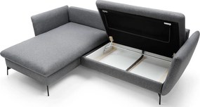 Grafitowa kanapa narożna z funkcją spania C8-D59