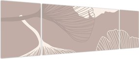 Obraz - Beżowe liście N⁰1 (170x50 cm)
