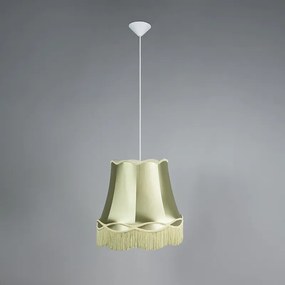 Retro lampa wisząca zielona 45 cm - Granny Retro Oswietlenie wewnetrzne
