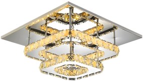 Lampa Sufitowa Kryształowa Plafon LED 24W Kwadratowa APP409-C APP410-C